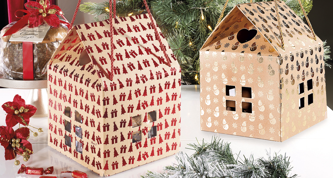 Casa de caja de regalo de Navidad