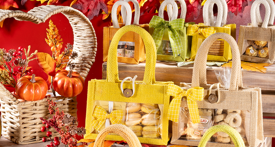 Bolsas de yute con ventana
