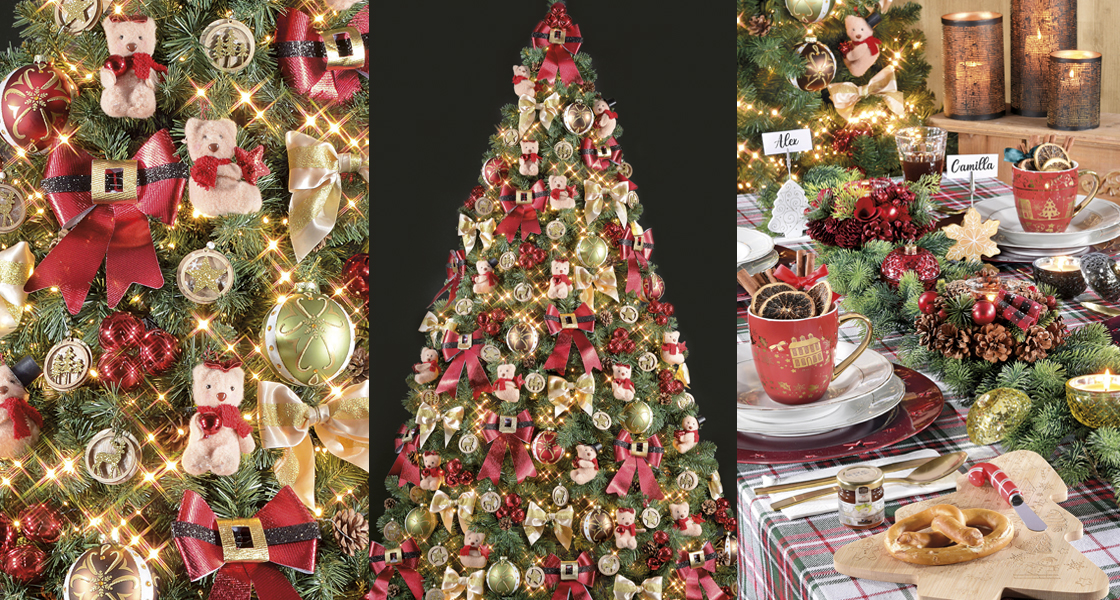 Weihnachtsbaum und Arrangements
