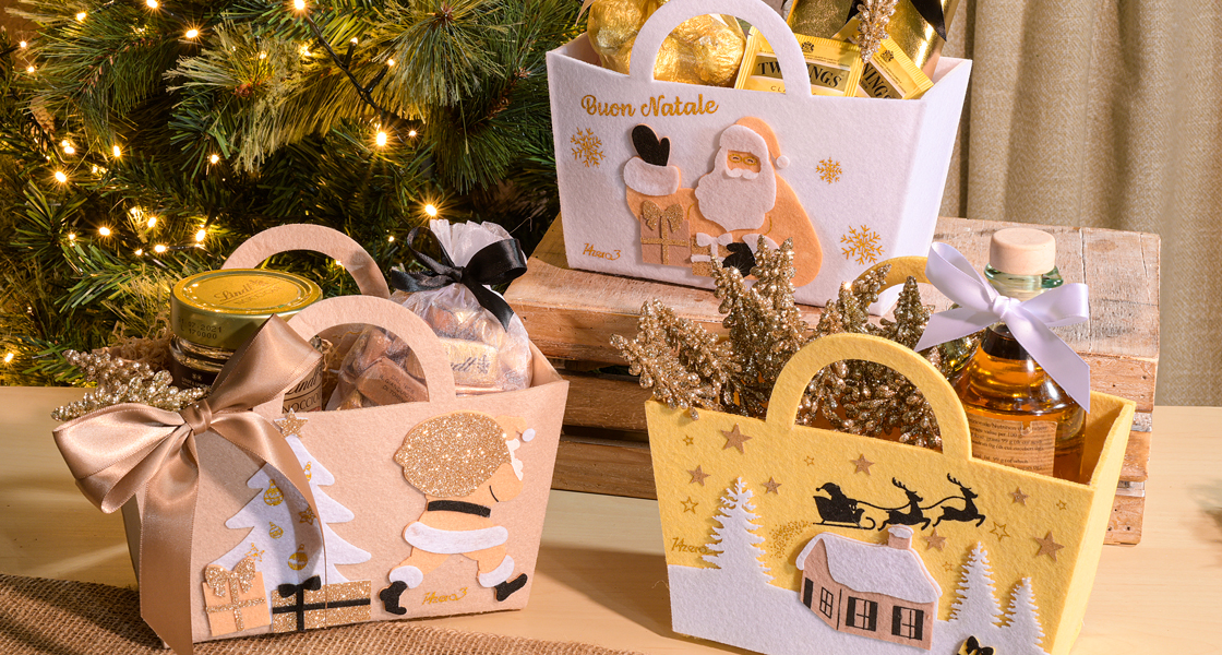 Bolsas de tela navideñas