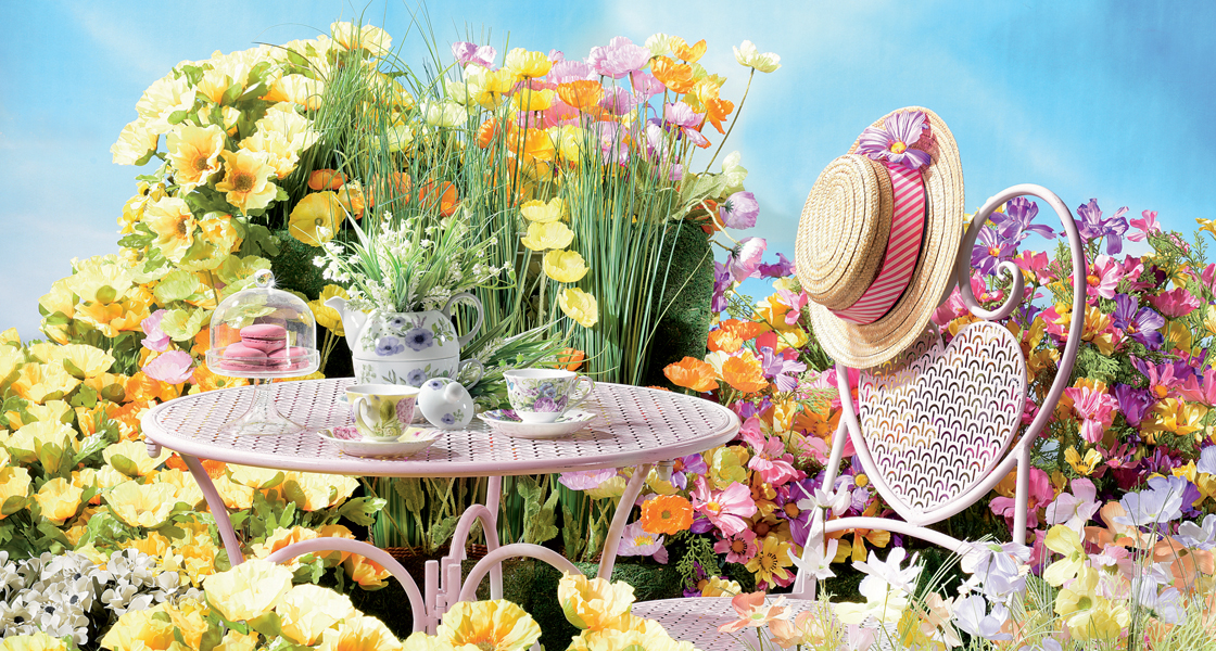Outdoor summer tables and chairs set