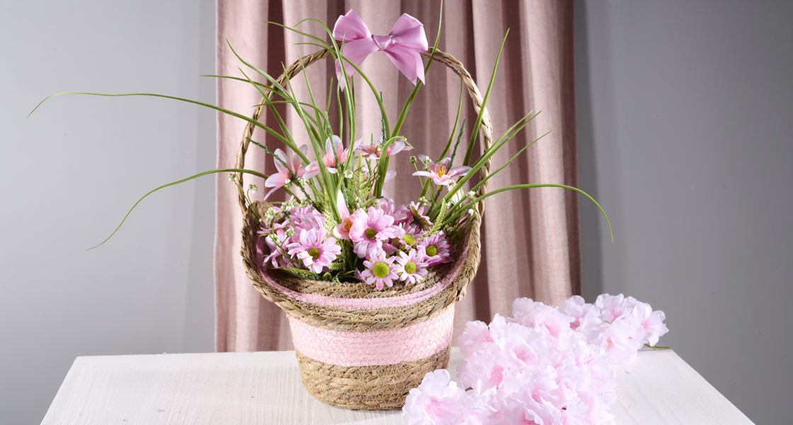 Cestino floreale colorato