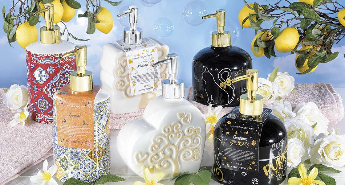 Dispenser di sapone in ceramica
