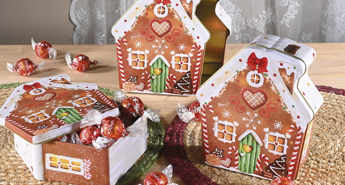 Cajas de comida navideña