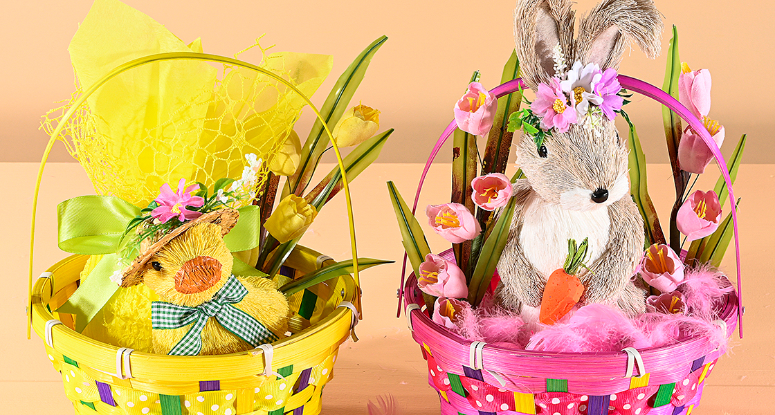 Paniers de Pâques colorés