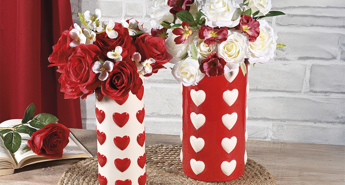 vase de coeurs fleurs saint valentin