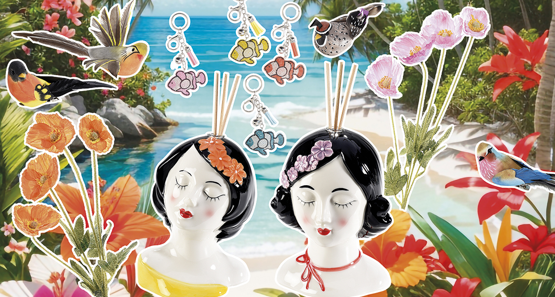 vitrine d'été tropical