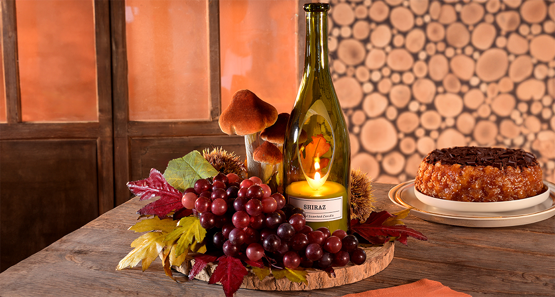 autumn wine centerpiece