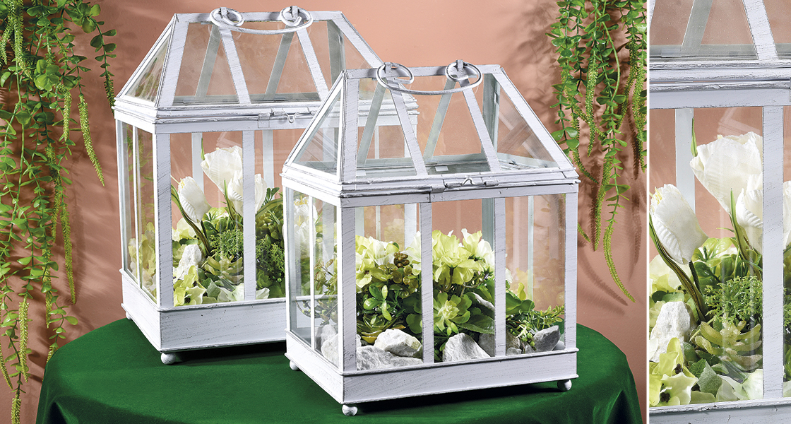 Decorative greenhouses, ceremony furnishing ideas