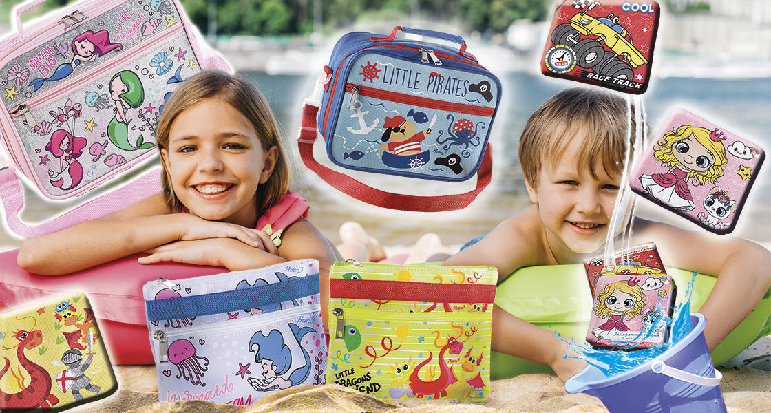 Items for children, lunch boxes and cases